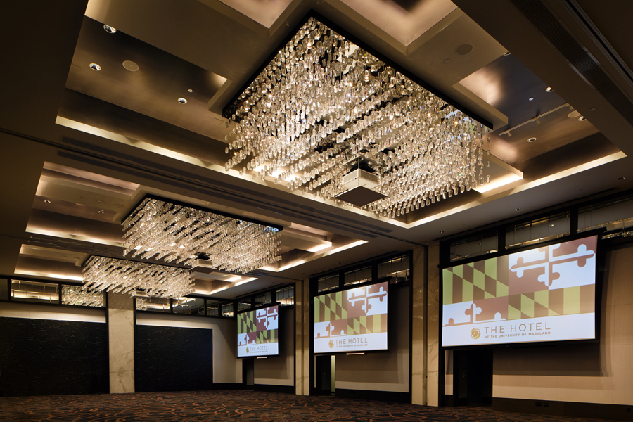 The Hotel at the University of Maryland projectors and projection screens