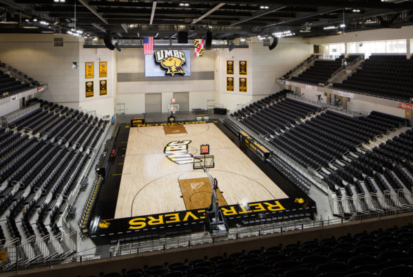 University of Maryland Baltimore County Retrievers basketball arena AV system