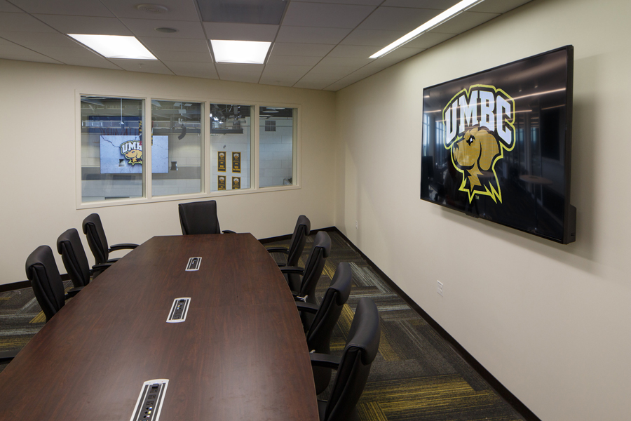University of Maryland Baltimore County Retrievers basketball arena conference room AV system