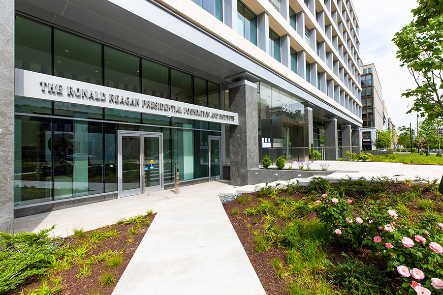 The front entrance of The Ronald Reagan Institute